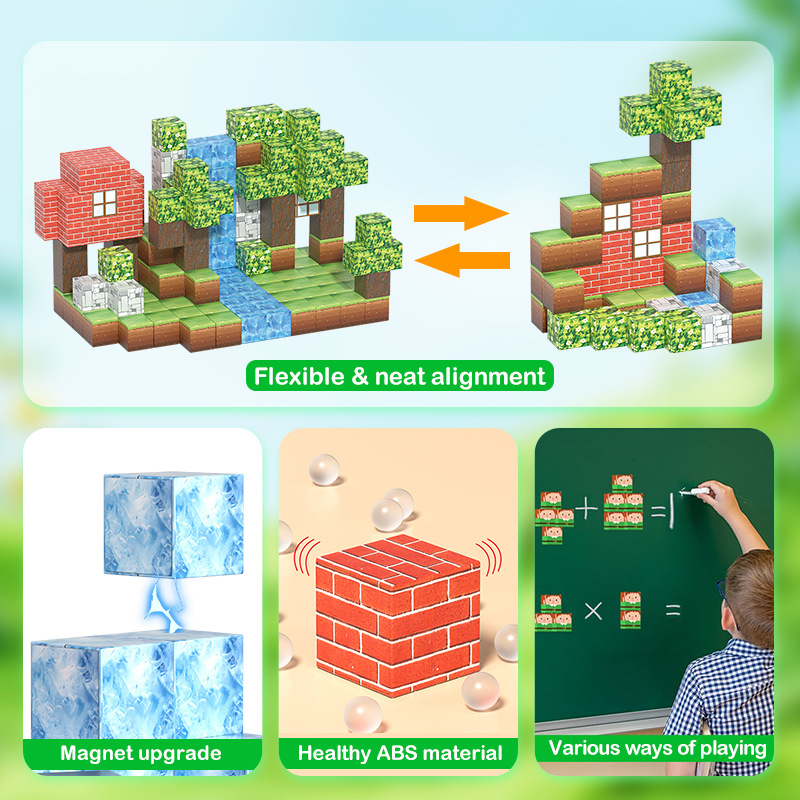 Construcții realizate cu cuburi magnetice colorate